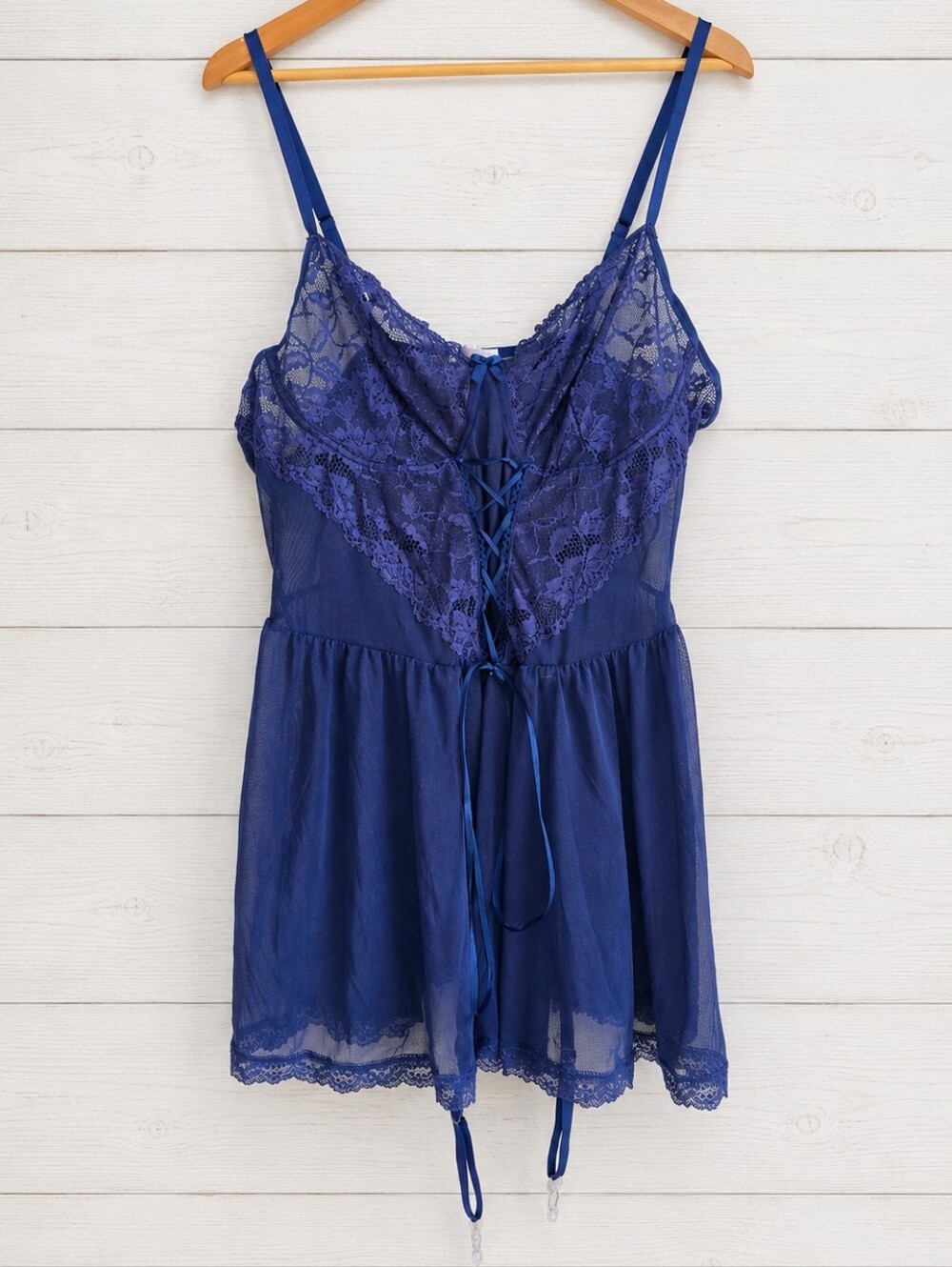 NWT Avid Love Navy Lace-Trim Chemise Babydoll Size 4XL